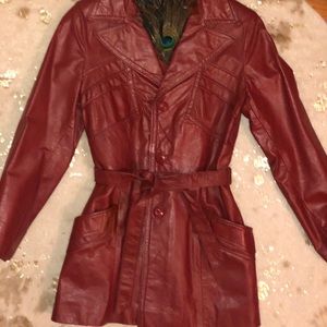 Gorgeous red leather vintage jacket